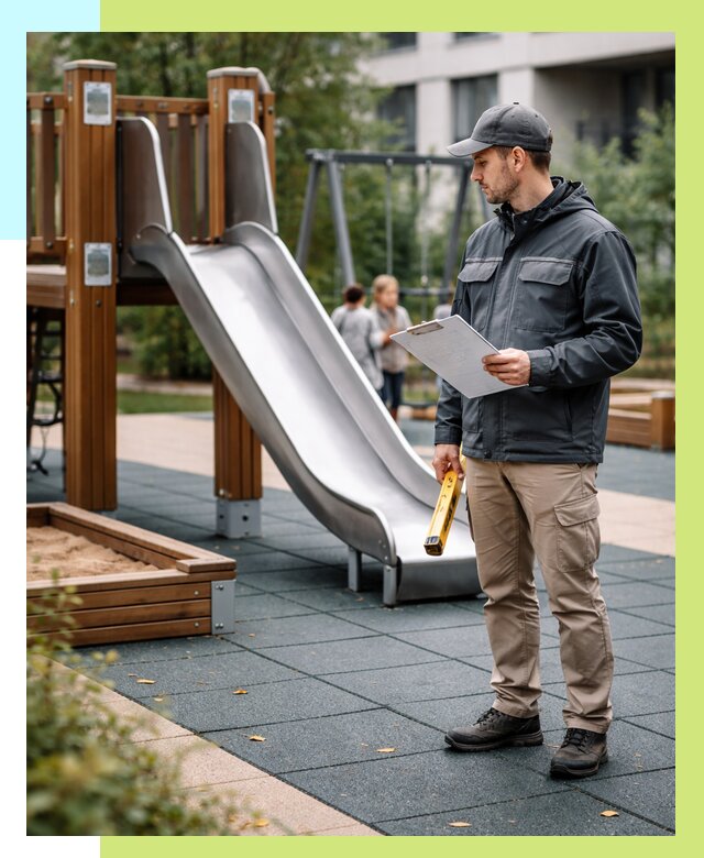 Сертификация детских площадок в Мегионе от 26063 р. | Алешин-Мго