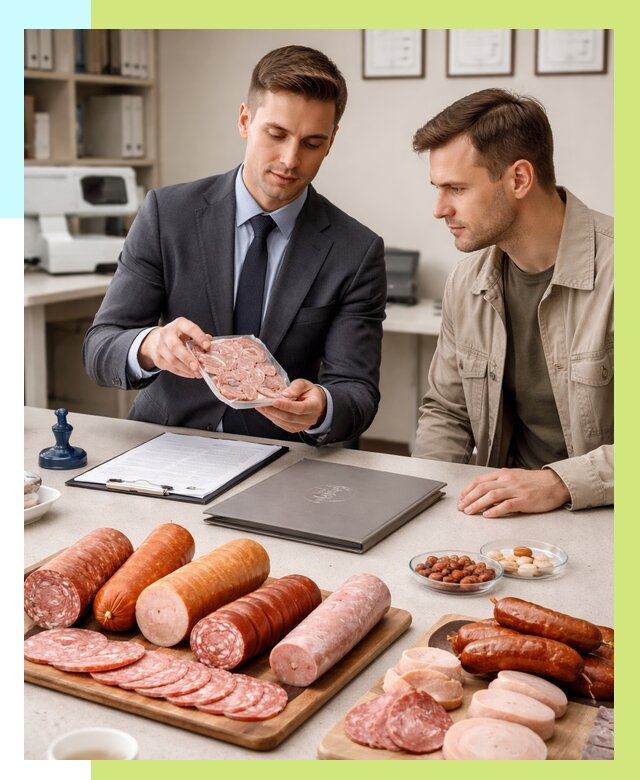 Сертификация колбасных изделий в Мегионе от 7819 р. | Алешин-Мго