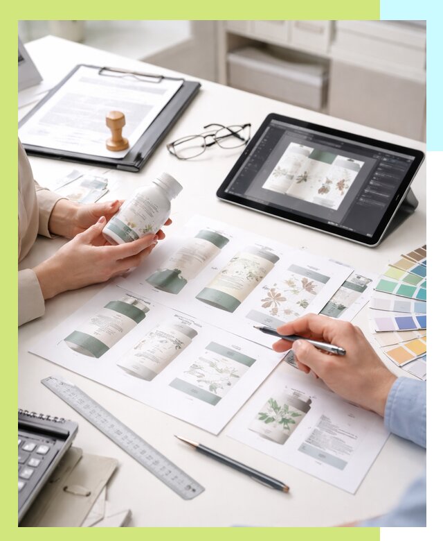 Профессиональная разработка дизайна и текста этикетки продукции в Мегионе