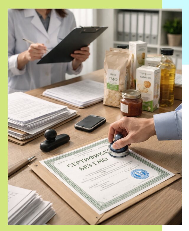 Получение сертификата Без ГМО для продукции в Мегионе
